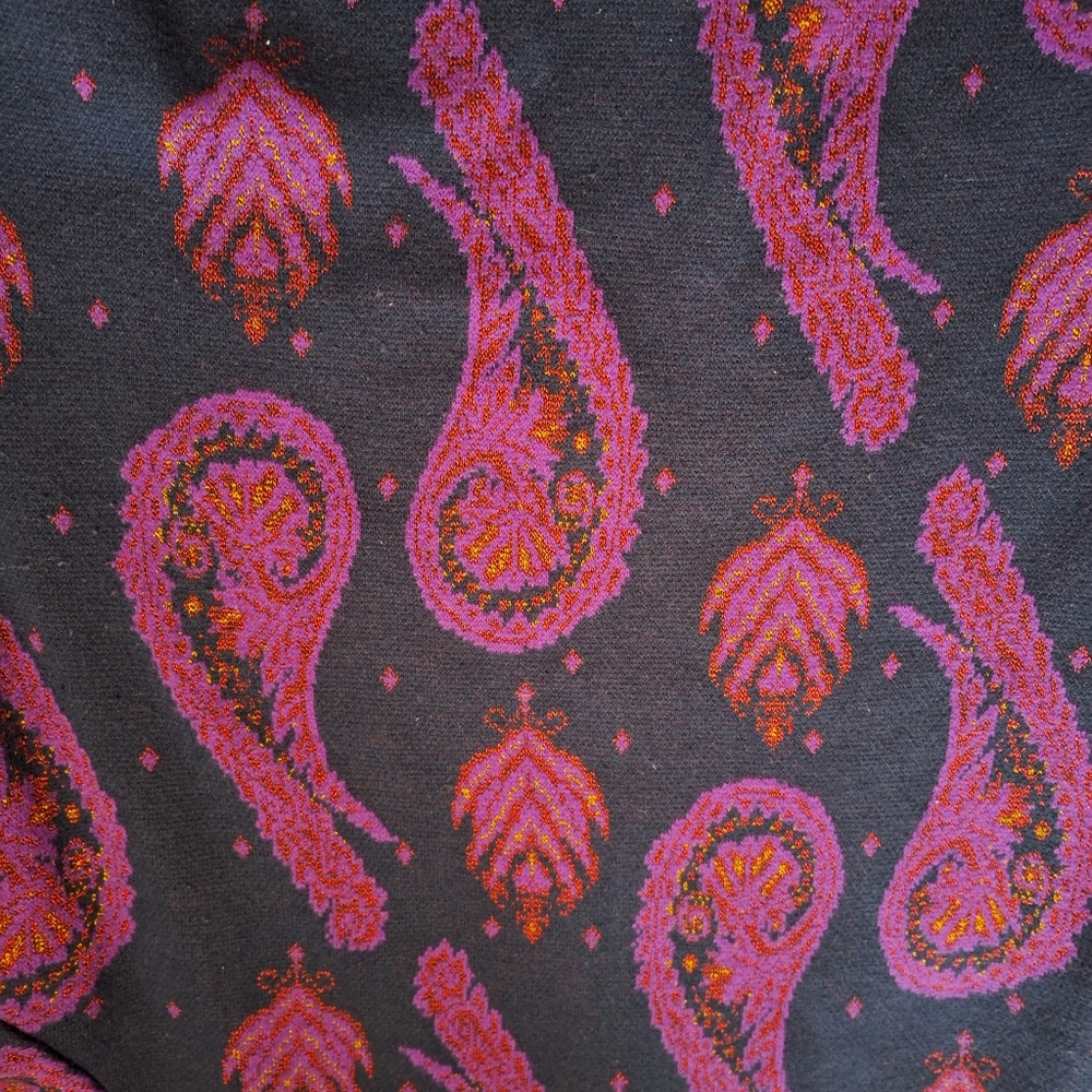 Vintage Jeanne Pierre Purple & Blue Cardigan Paisley Pattern - Picture 10 of 12